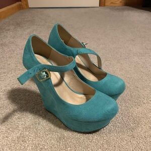 Charlotte Russe Blue Platform Mary Jane Shoes